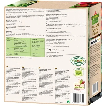 Florissa Natürlich Obst/Gemüse Dünger 3 Kg 4 Florissa Natürlich Obst/Gemüse Dünger 3 Kg – Bild 2